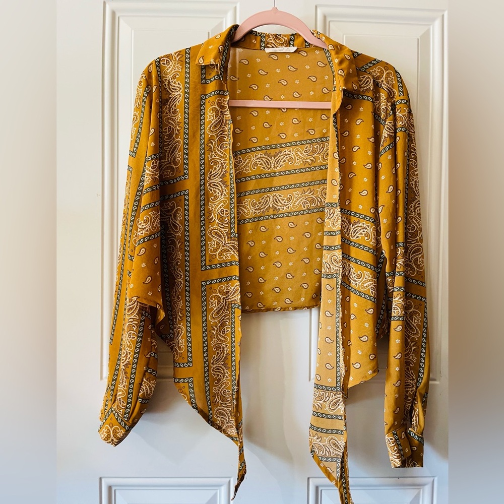 Timing Mustard Paisley Kimono
